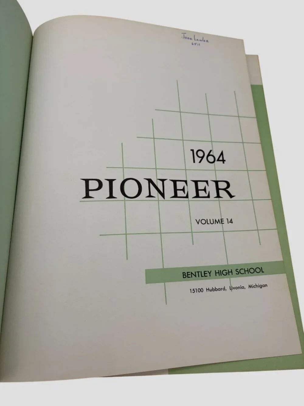 1964 Pioneer Bentley High School Livonia Michigan Yearbook Signed Vintage Annual